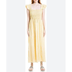 Max Studio Yellow Gingham Maxi Dress